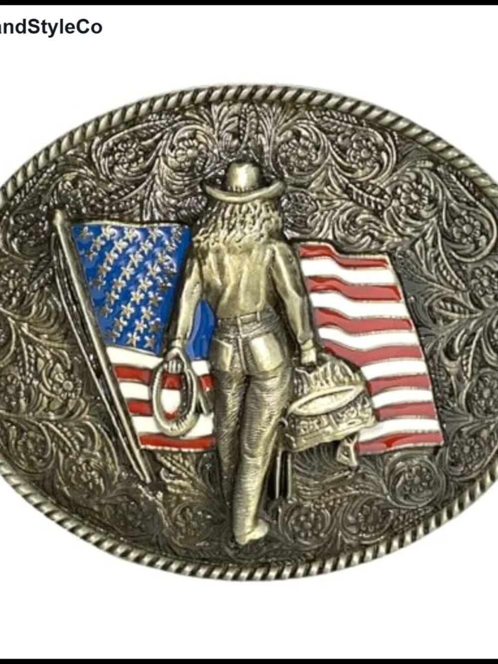 Western Cowboy Turquoise Belt Buckle - Vintage Style Men's Accessory